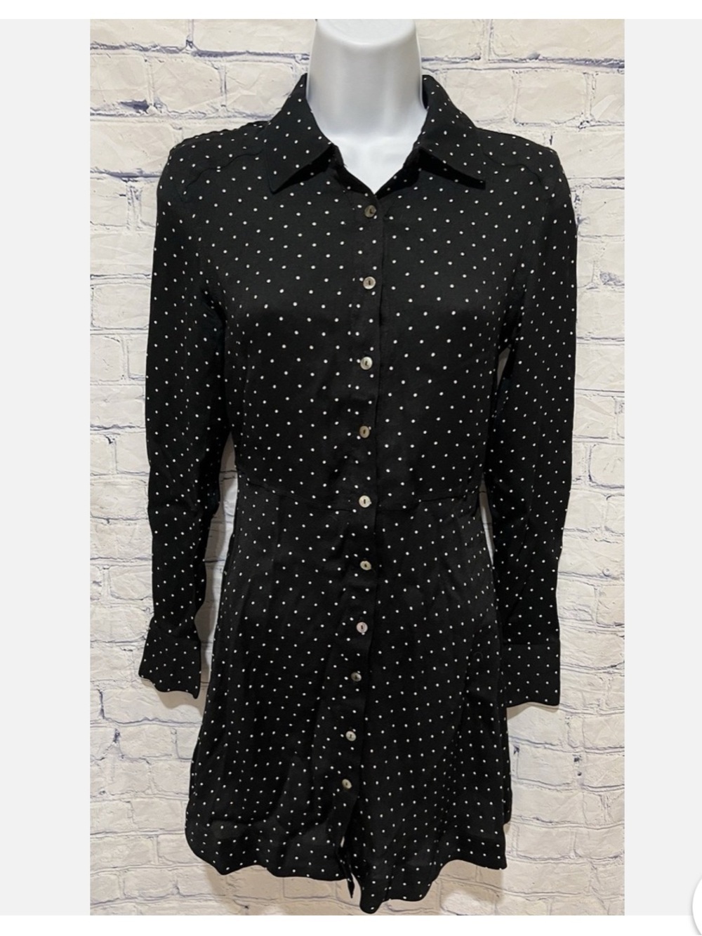 Philosophy Black Button-Down Polka Dot Dress